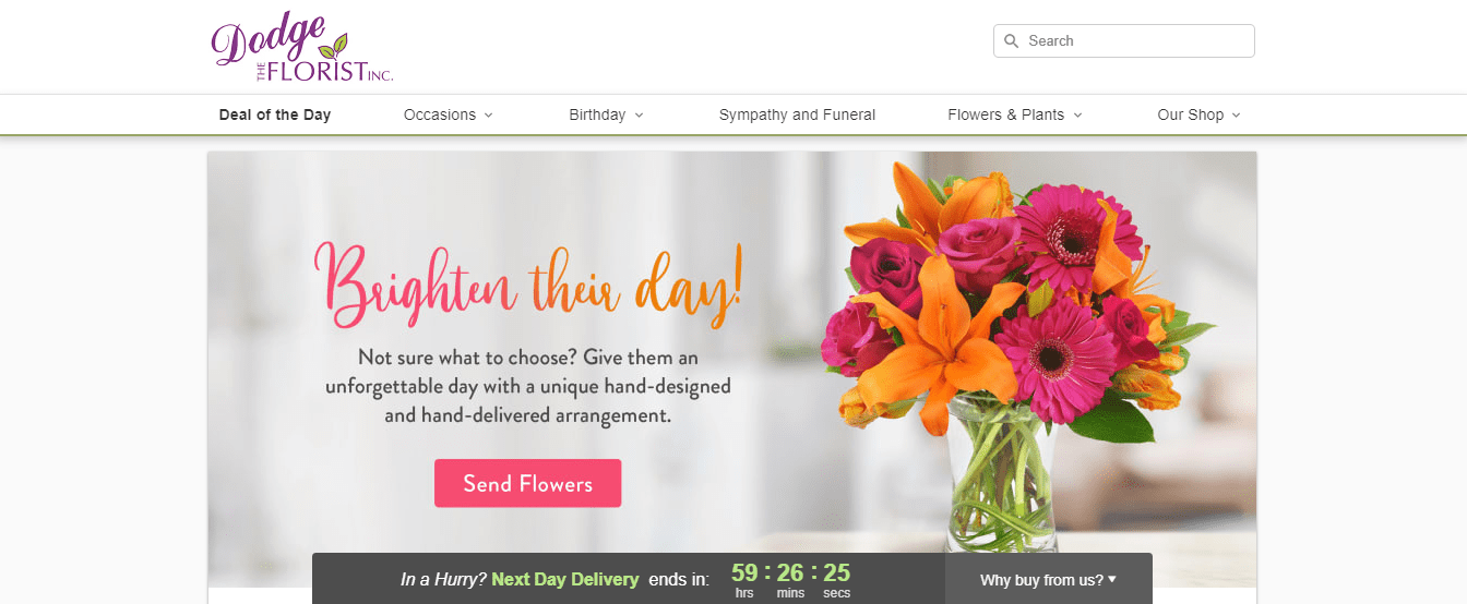 Dodge The Florist's Homepage