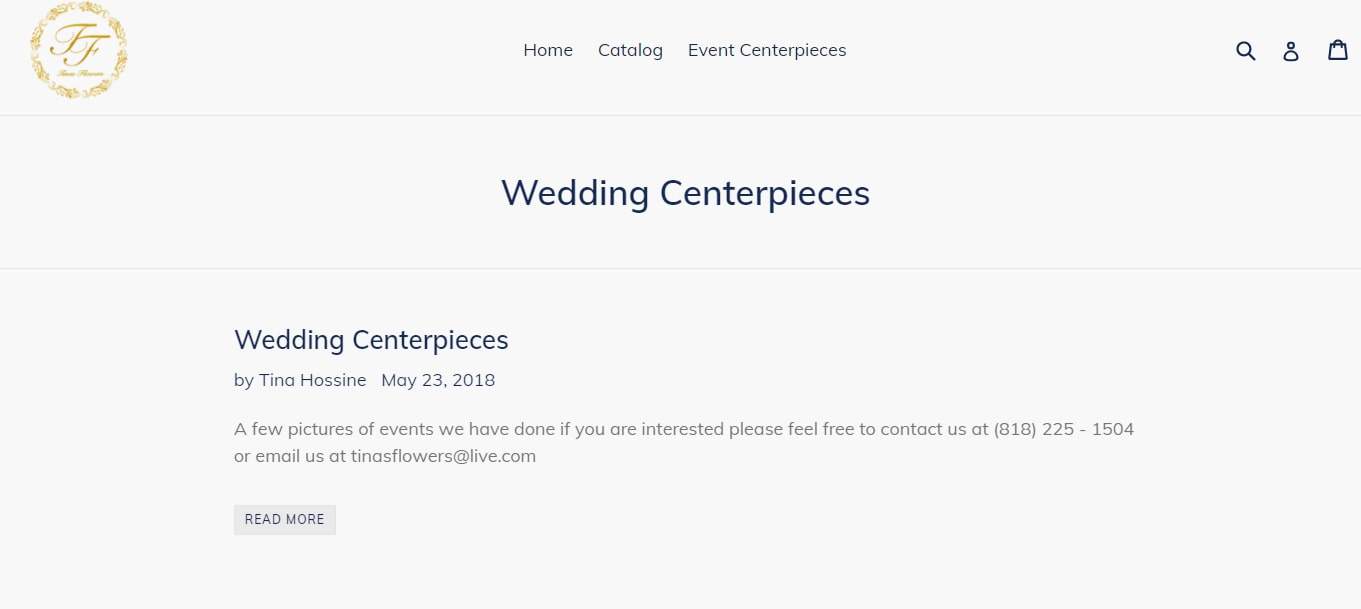 Tina's Flowers and Gifts' Homepage