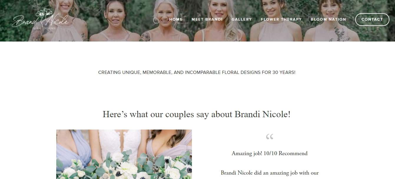 Brandi Nicole Floral Designer's Homepage