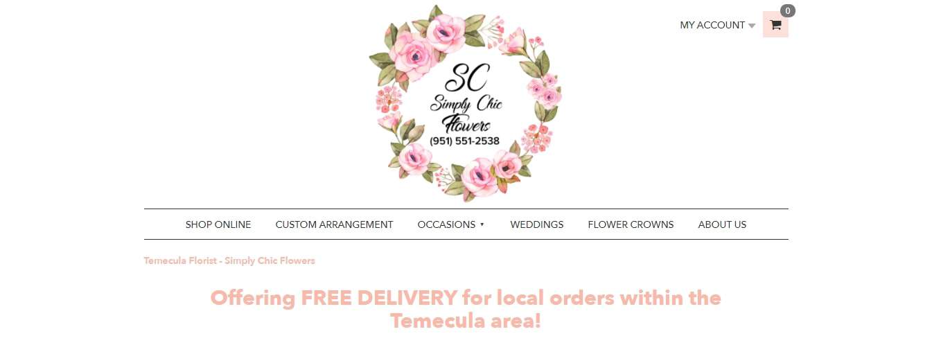 Simply Chic Flowers' Homepage