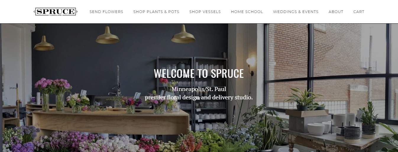 Spruce Flowers and Events' Homepage
