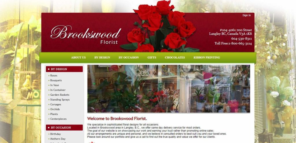 Brookswood Florist's Homepage