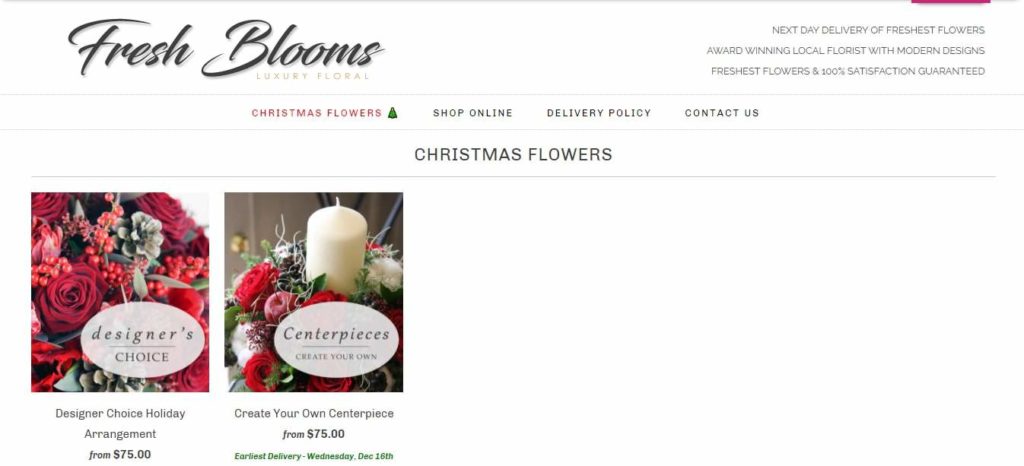 Fresh Blooms' Homepage