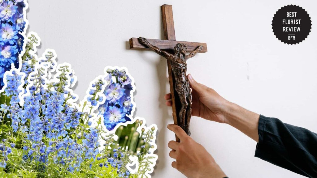 What are the spiritual or religious meanings of Delphinium flowers